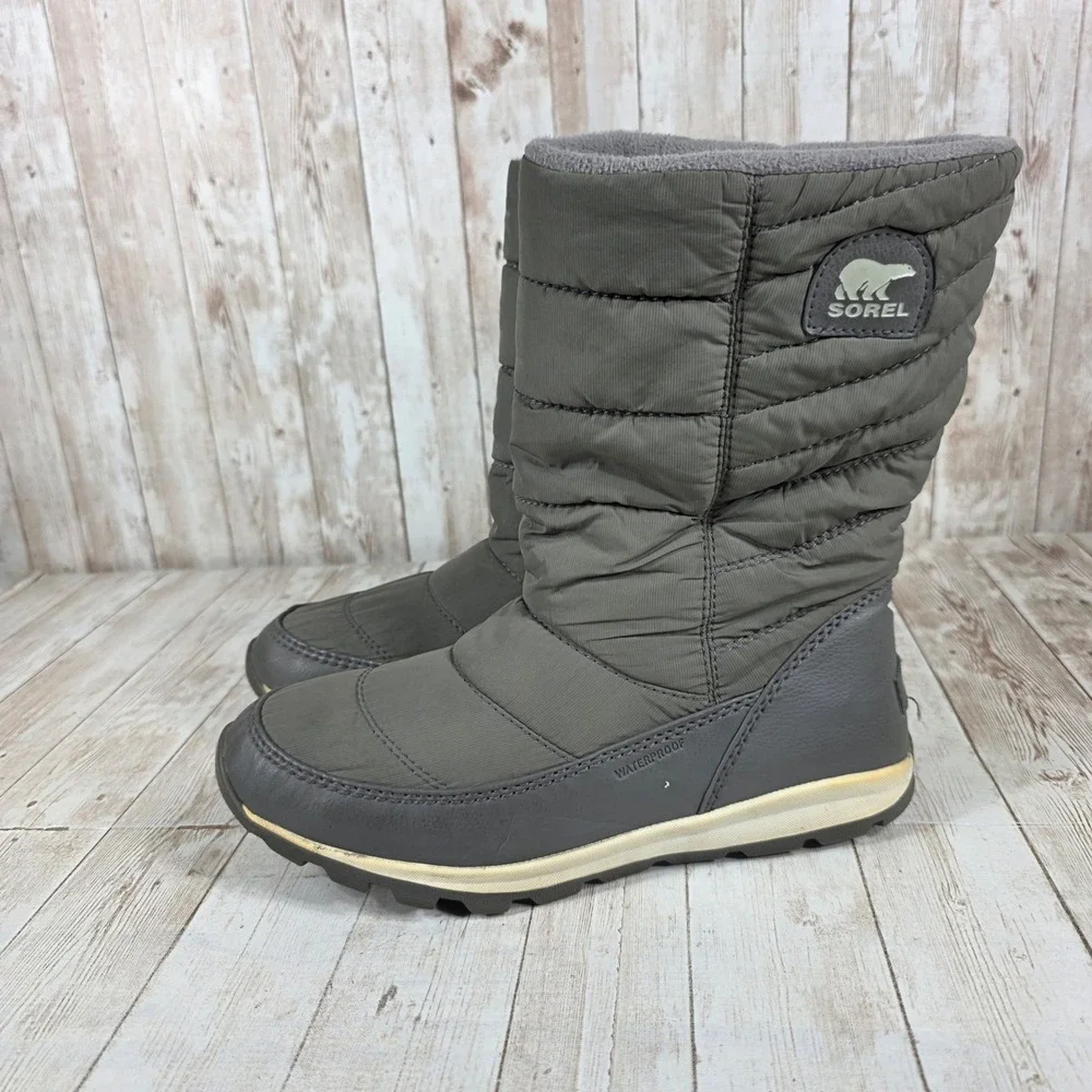 Sorel Women's Waterproof Puffer Snow Boots‎ Gray Size 7